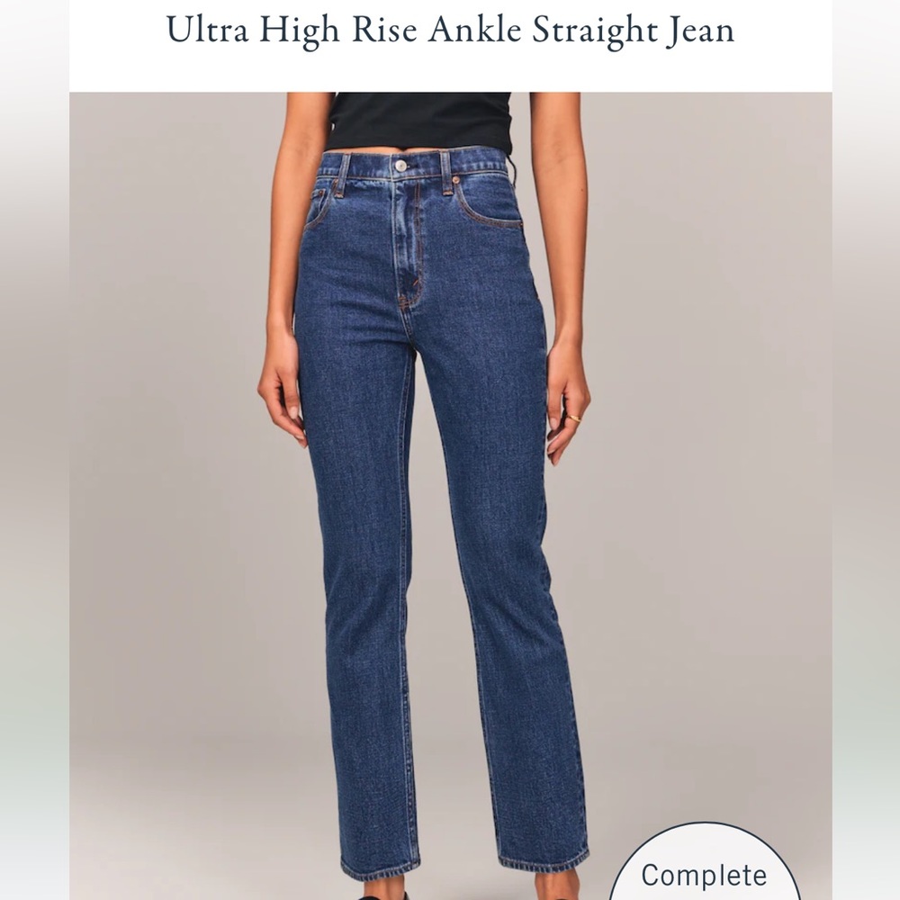 Ultra high rise ankle straight jeans